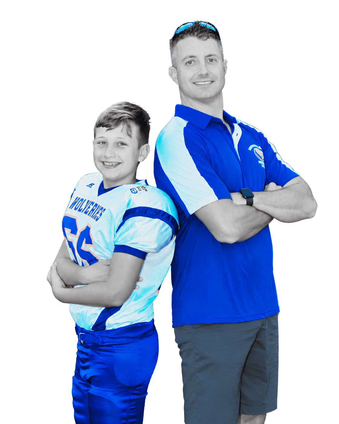 Michael Kennedy standing with his son Chase